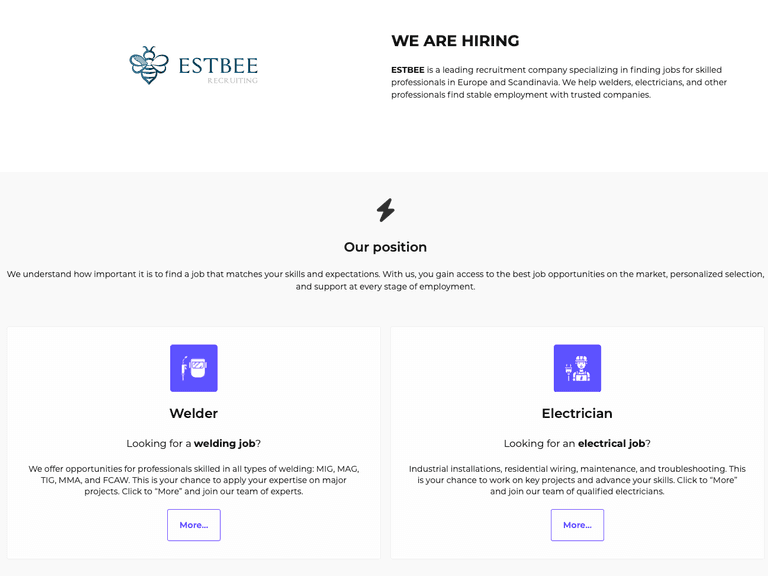 ESTBEE — Портал по подбору персонала